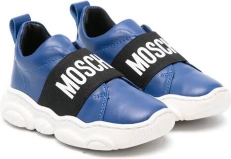 Moschino Kids Leren sneakers Blauw