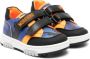 Moschino Kids Leren sneakers met geborduurd logo Blauw - Thumbnail 1