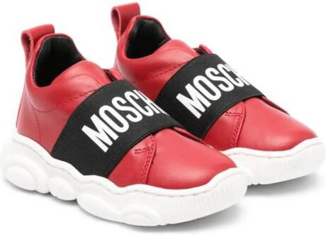 Moschino Kids Leren sneakers Rood
