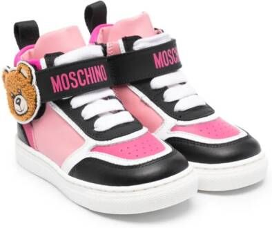 Moschino Kids Leren sneakers Roze