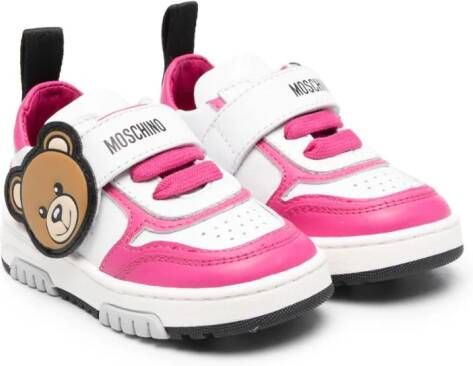 Moschino Kids Leren sneakers Wit