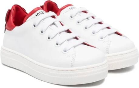 Moschino Kids Leren sneakers Wit