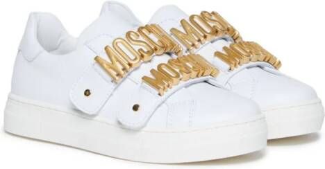 Moschino Kids Leren sneakers Wit