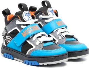 Moschino Kids Sneakers met logoprint Blauw