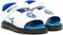 Moschino Kids Leren sandalen met open neus en logoprint Blauw - Thumbnail 1
