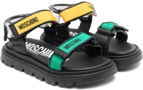 Moschino Kids Sandalen met klittenband Zwart