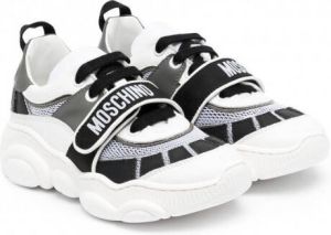 Moschino Kids Sneakers met logoband Wit