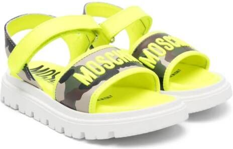 Moschino Kids Sandalen met camouflageprint Groen