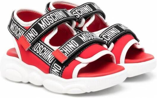 Moschino Kids Sandalen met klittenband Rood