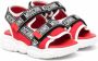 Moschino Kids Sandalen met klittenband Rood - Thumbnail 1