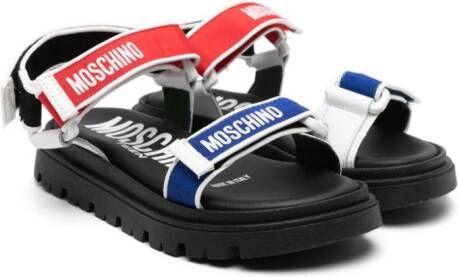 Moschino Kids Sandalen met klittenband Zwart