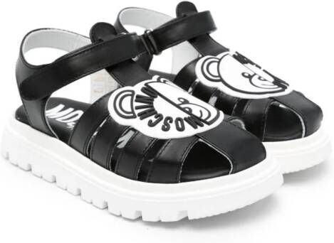 Moschino Kids Sandalen met teddybeer-applicatie Zwart