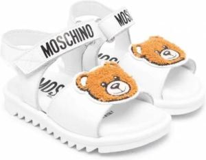 Moschino Kids Sandalen met teddybeerpatch Wit