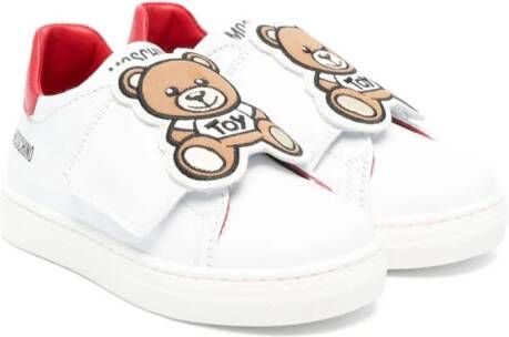 Moschino Kids Slip-on sneakers met teddybeerpatch Wit