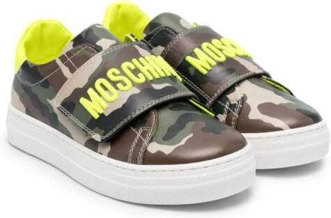 Moschino Kids Sneakers met camouflageprint Groen