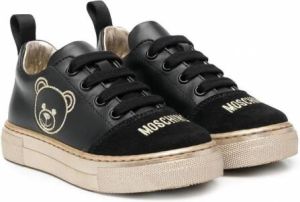 Moschino Kids Sneakers met geborduurd logo Zwart
