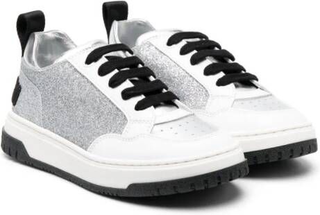 Moschino Kids Sneakers met glitterdetail Wit