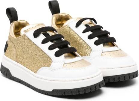 Moschino Kids Sneakers met glitters Goud