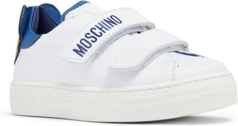 Moschino Kids Sneakers met klittenband Wit