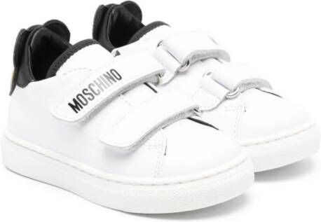 Moschino Kids Sneakers met klittenband Wit