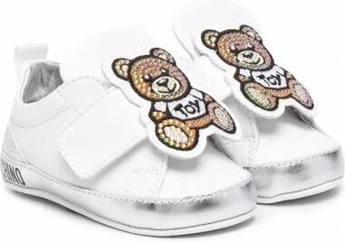 Moschino Kids Sneakers met kristallen Wit