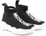 Moschino Kids Sneakers met logo jacquard Zwart - Thumbnail 1