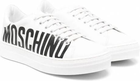 Moschino Kids Sneakers met logoprint Wit