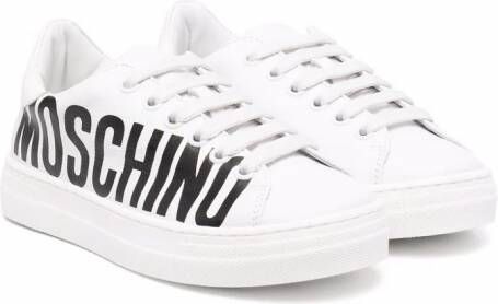 Moschino Kids Sneakers met logoprint Wit