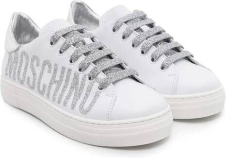 Moschino Kids Sneakers met logoprint Wit