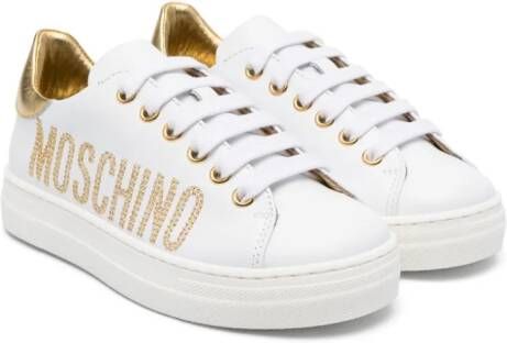 Moschino Kids Sneakers met studs Wit