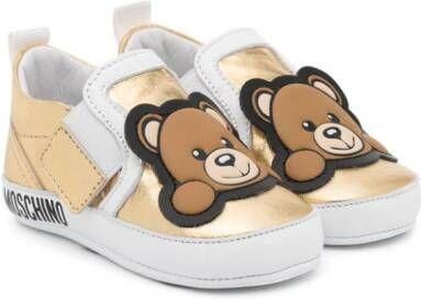 Moschino Kids Sneakers met teddybeerpatch Goud