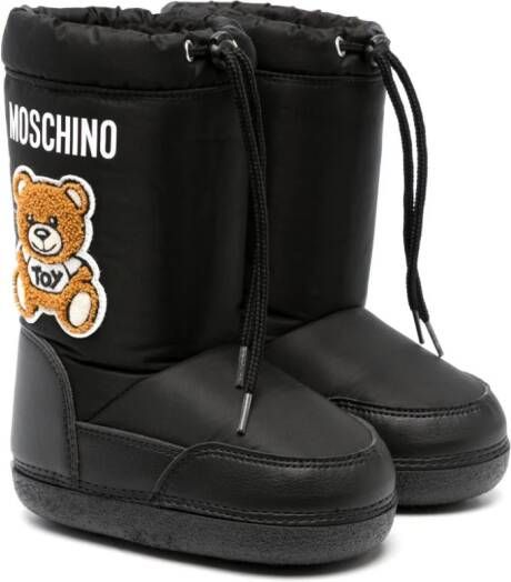 Moschino Kids Snow boots met teddybeerpatch Zwart