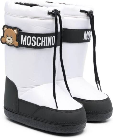 Moschino Kids Snowboots met logoprint Wit
