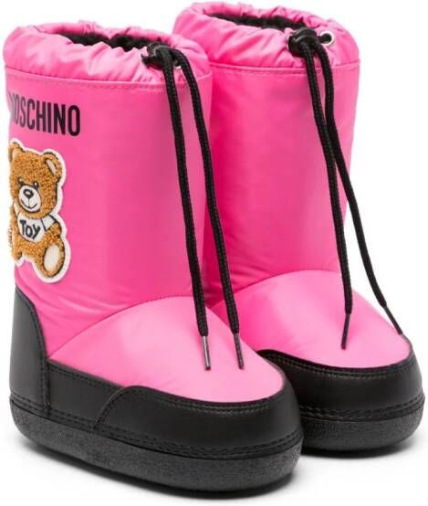 Moschino Kids Snowboots met teddybeerprint Roze
