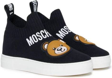 Moschino Kids Soksneakers met teddybeerpatch Zwart