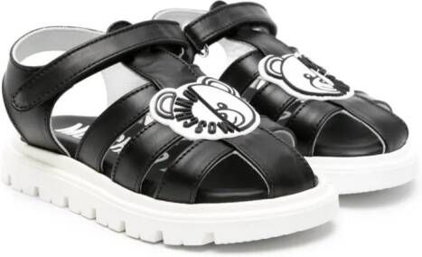 Moschino Kids Sandalen met teddybeer-applicatie Zwart