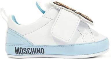 Moschino Kids Teddy Bear leather pre-walkers Wit