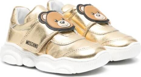Moschino Kids Teddy Bear leather sneakers Goud