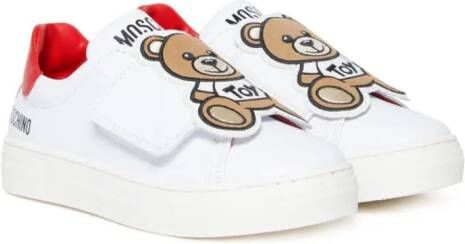 Moschino Kids Teddy Bear leren sneakers Wit