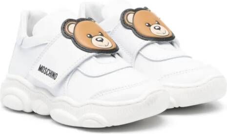 Moschino Kids Teddy Bear leather sneakers Wit
