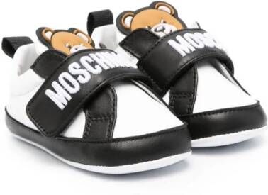 Moschino Kids Teddy Bear leren babyschoentjes Wit