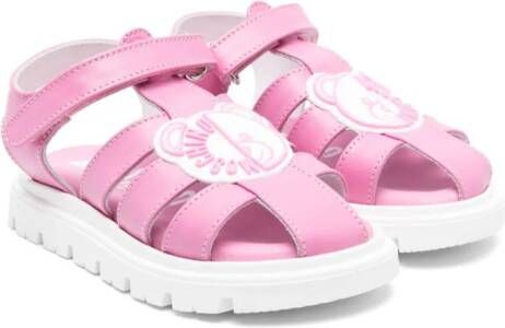 Moschino Kids Teddy Bear leren sandalen Roze