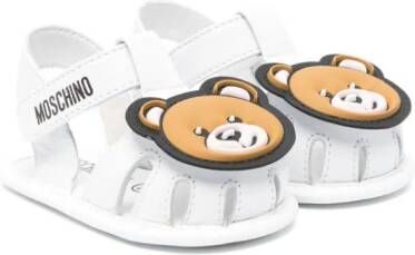 Moschino Kids Teddy Bear leren sandalen Wit