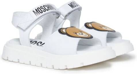 Moschino Kids Teddy Bear leren sandalen Wit