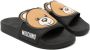 Moschino Kids Teddy Bear slippers met open neus Zwart - Thumbnail 1