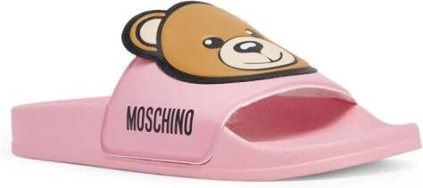 Moschino Kids Teddy Bear slippers Roze