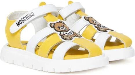 Moschino Kids Teddy Bear sandalen met klittenband Geel