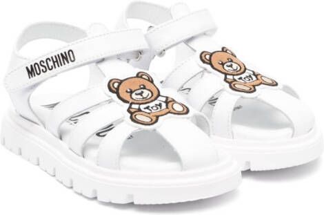Moschino Kids Teddy Bear sandalen met klittenband Wit