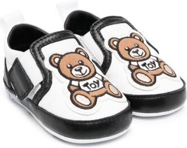 Moschino Kids Sneakers met klittenband Wit