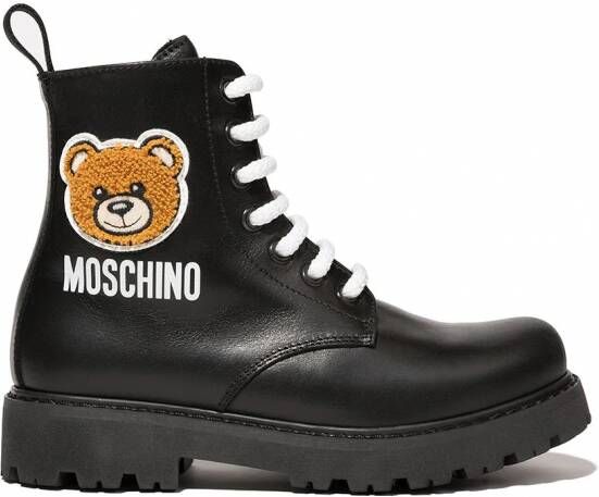 Moschino Kids Teddy laarzen met patch Zwart